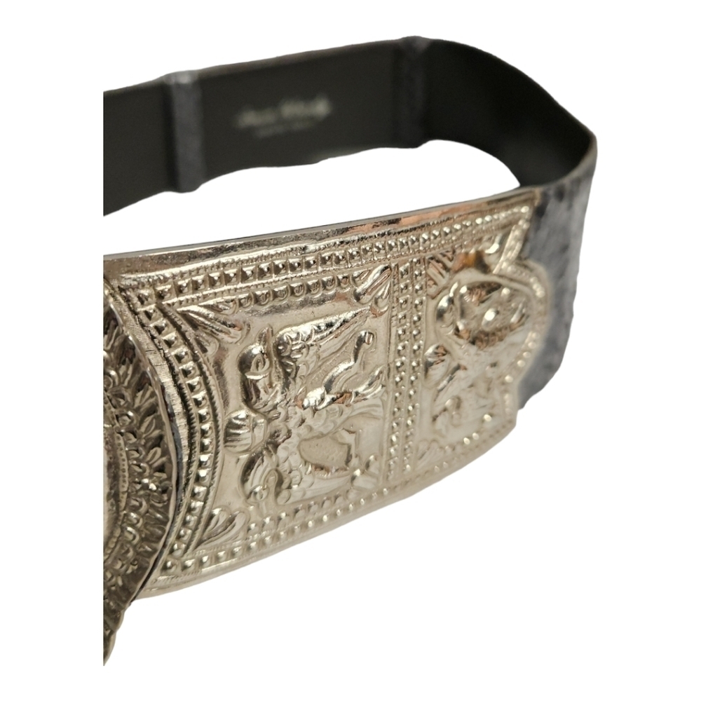 Rare Judith Lieber Python Leather Metal Buckle Be… - image 8